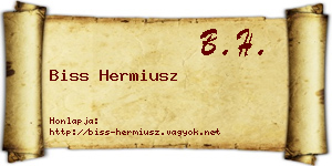 Biss Hermiusz névjegykártya